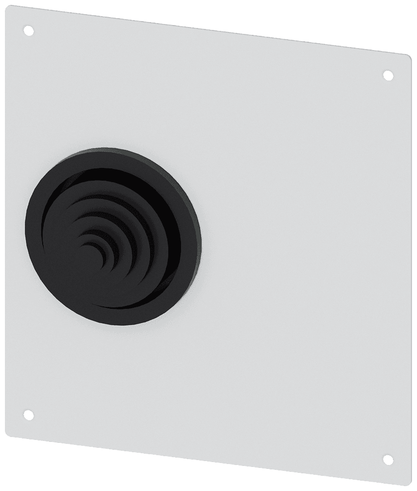 ALPHA 1250 DIN cable entry flange for lower flange opening in the floor plate old version with 1 x rubber sleeve 8HC6900 sheet steel IP55 flange opening 186 mm x 198 mm by Siemens
