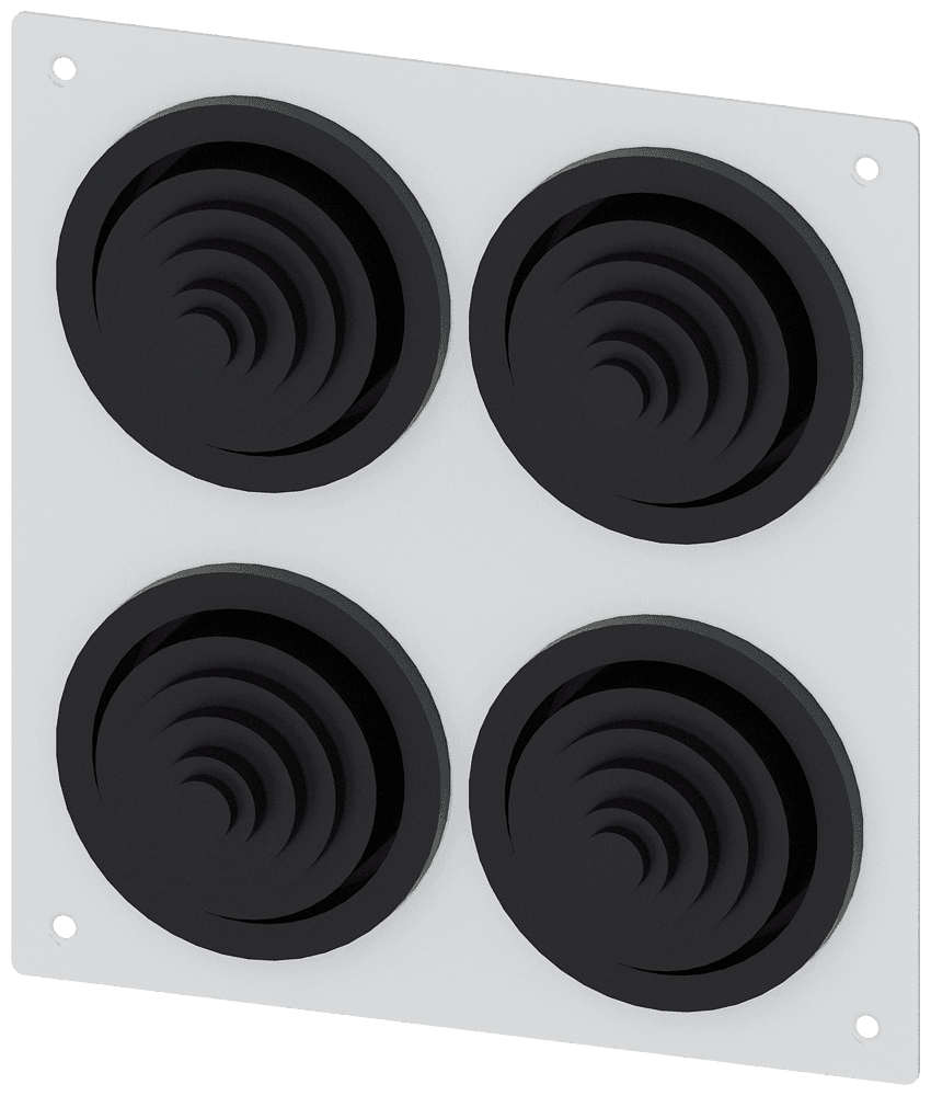 ALPHA 1250 DIN cable entry flange for lower flange opening in the floor plate old version with 4 x rubber sleeves 8HC6900 sheet steel IP58 flange opening 186 mm x 198 mm by Siemens
