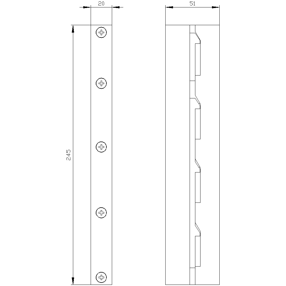 ALPHA 400/630/1250 DIN busbar support 4-pole - Image 2