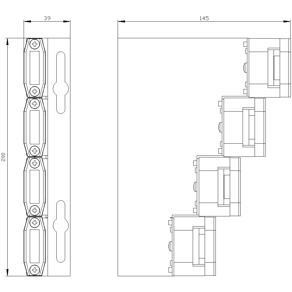 Stab Universal Busbar holder 4-pole Staged - Image 2