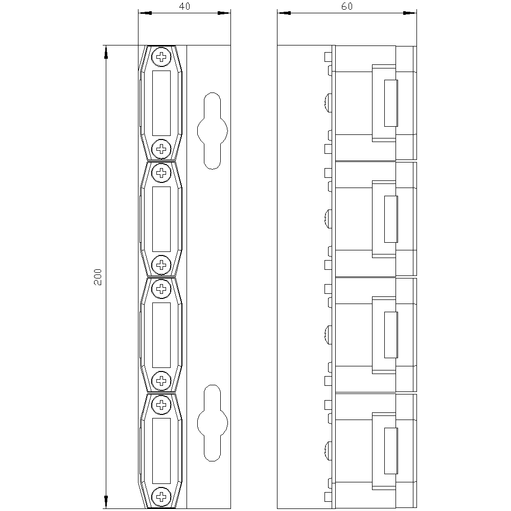 Stab Universal Busbar holder 4-pole planar - Image 2