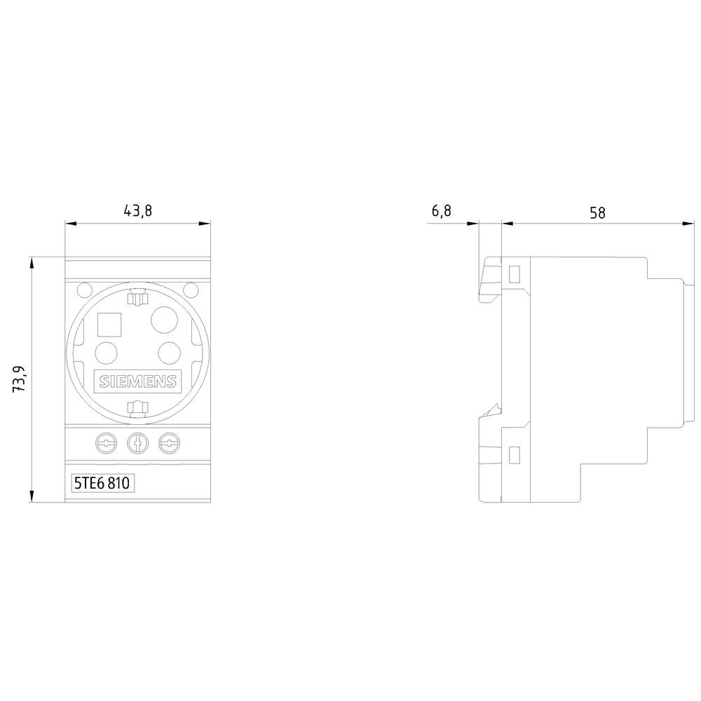 SCHUKO socket outlet 16 A yellow according to DIN VDE 0620 for installation in distribution boards - Image 2