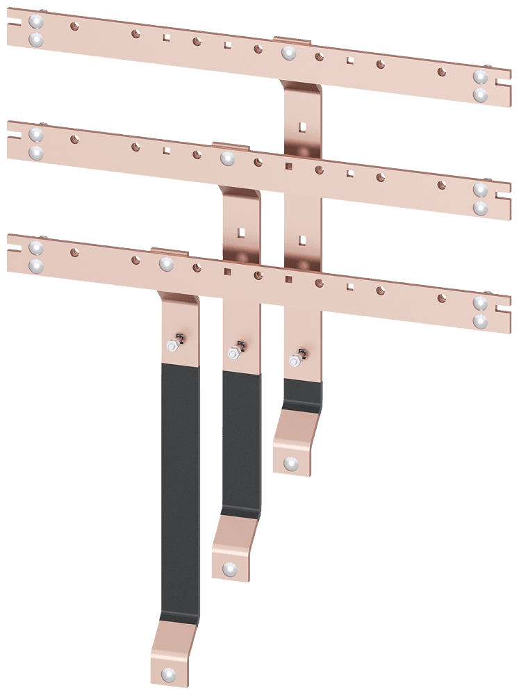 Second device level NH00 busbar set 60 x 10 mm by Siemens
