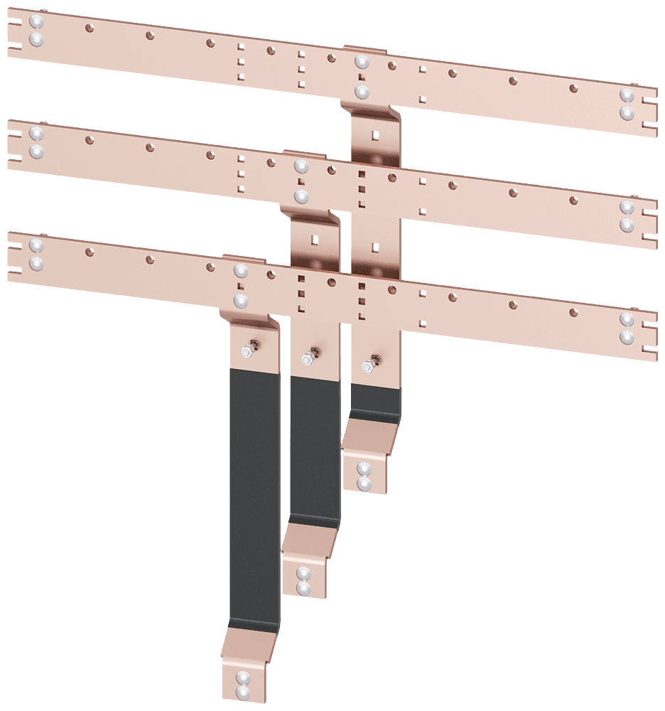Second device level NH00 busbar set 80 x 10 mm by Siemens