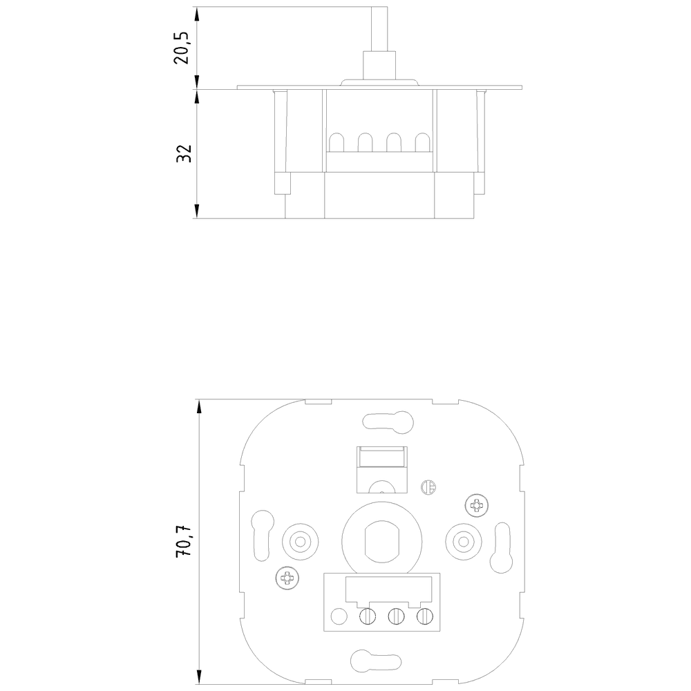 Rotary dimmer for incandescent and halogen lamps with two-way switch 60-400W/VA - Image 2