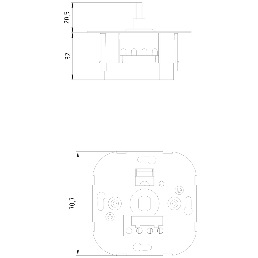 Rotary dimmer with pushbutton on/off for LED lamps 3-85W and incandescent and halogen lamps with magnetic trafo 20-250W/VA - Image 2