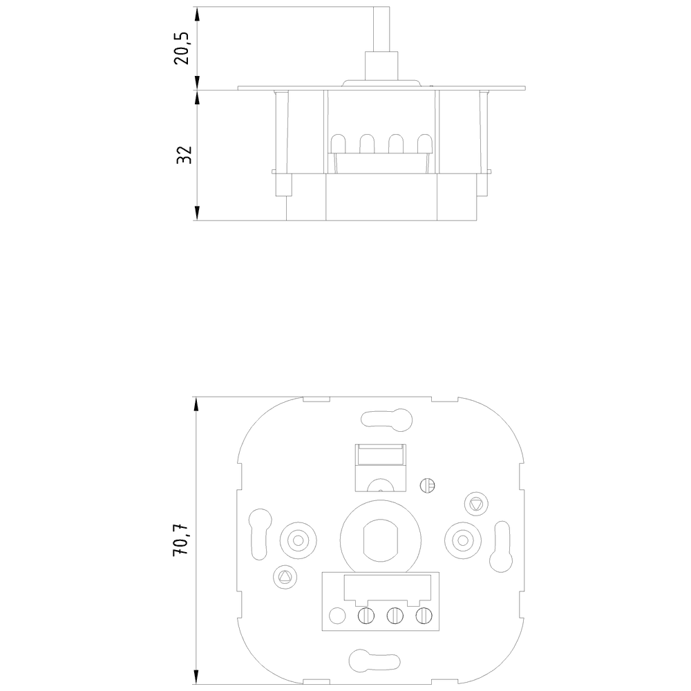 Rotary dimmer with two-way switch for incandescent and halogen lamps with magnetic trafo  20-500W/VA - Image 2