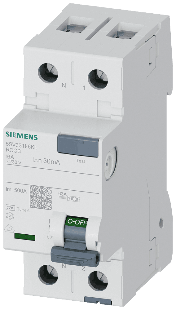 Residual current operated circuit breaker by Siemens