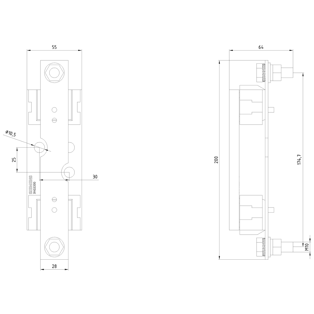 Neutral terminal base ceramic Sz. 1 250A 690V - Image 2