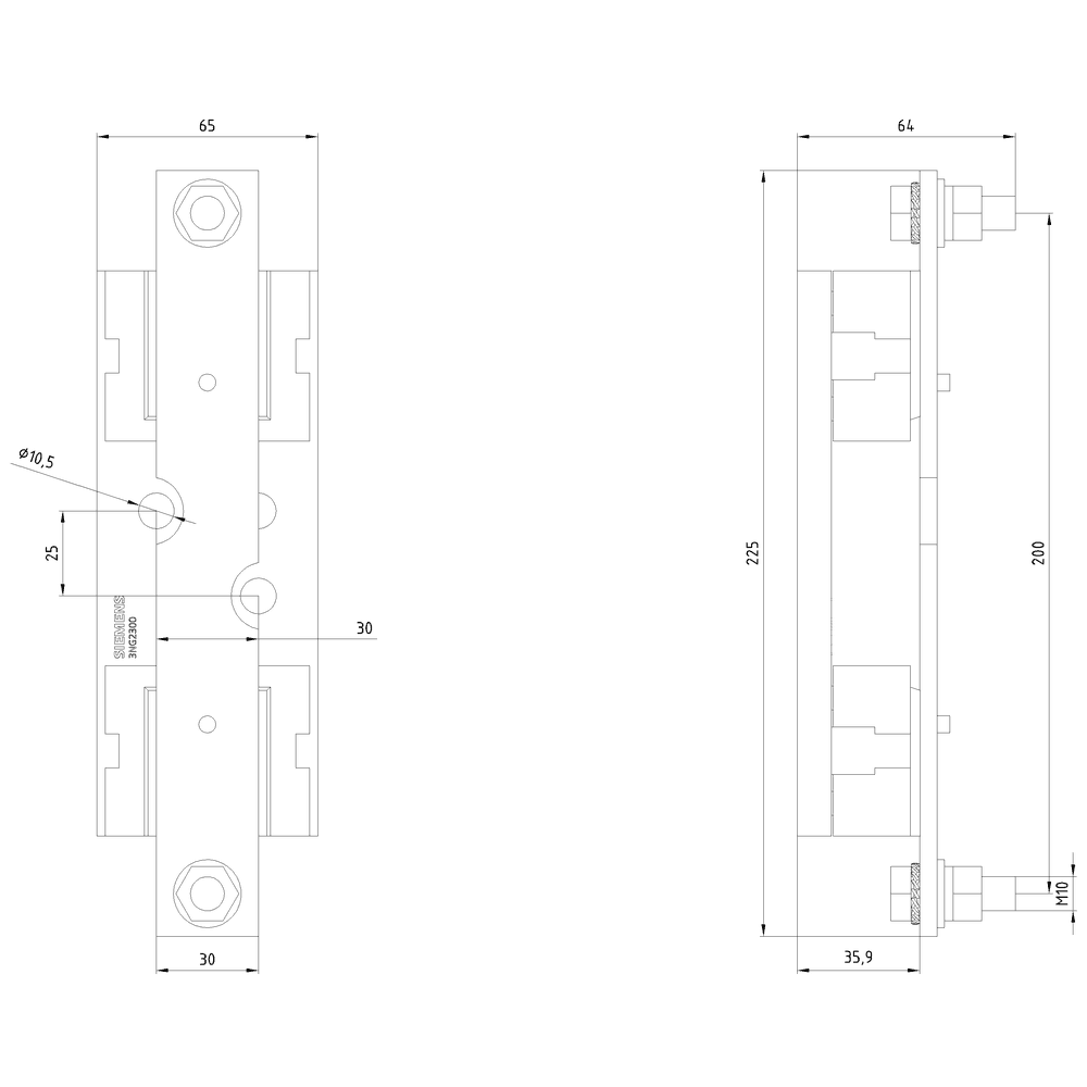 Neutral terminal base ceramic Sz. 2 400A 690V - Image 2