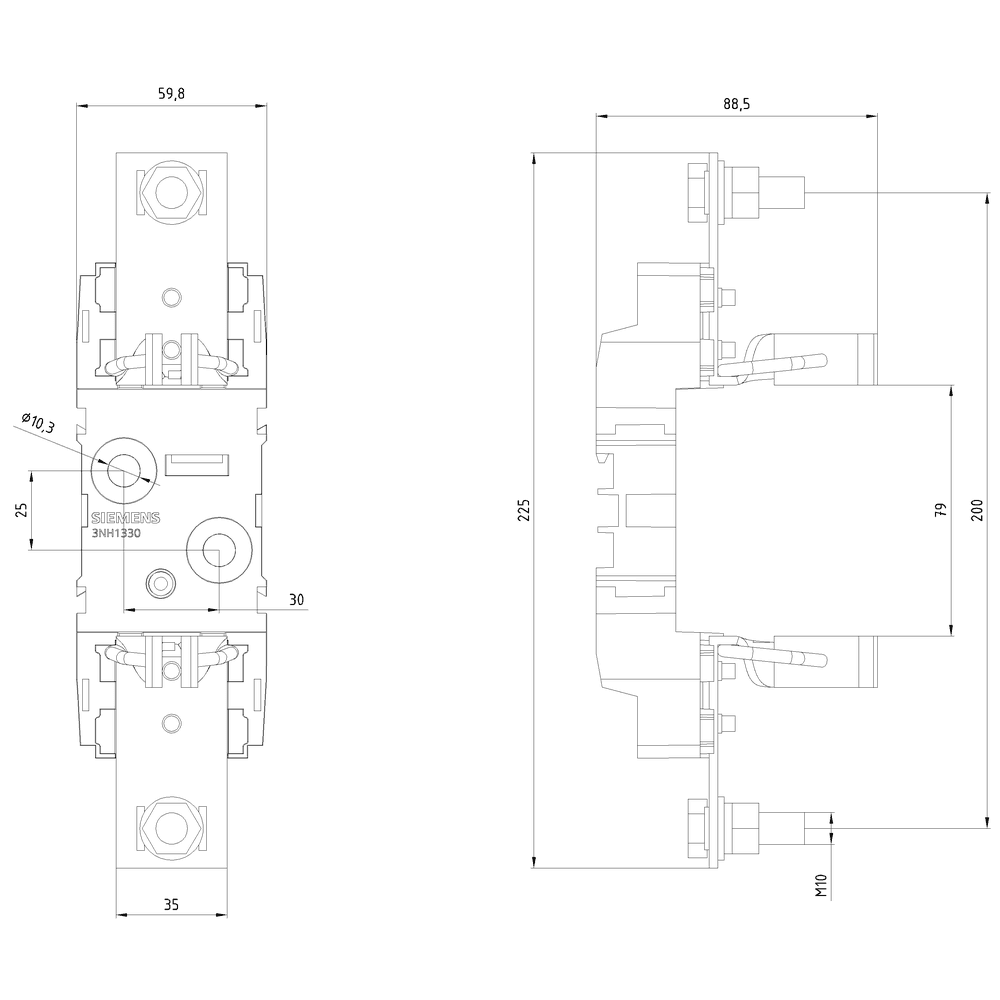 HRC fuse base plastic Sz. 2 1-pole 400A 690V flat terminal - Image 2
