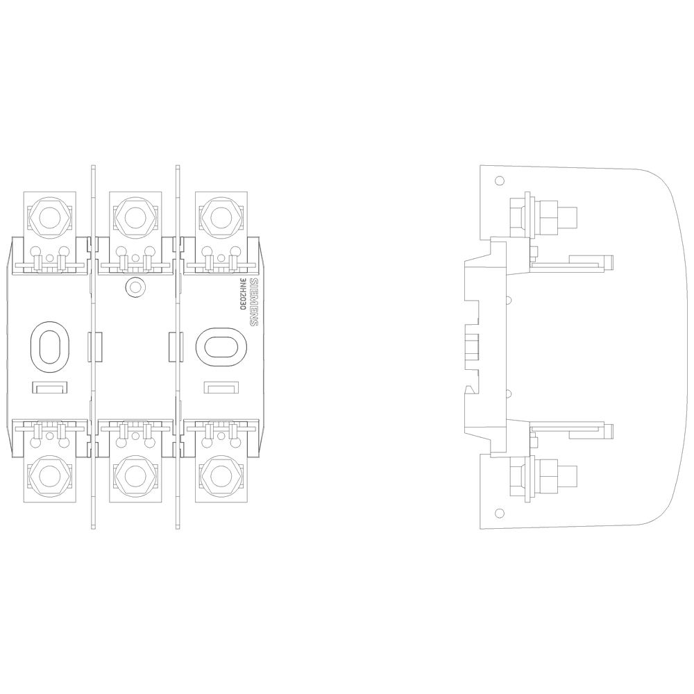 HRC fuse base plastic Sz. 00 3-pole 160A 690V flat terminal - Image 2