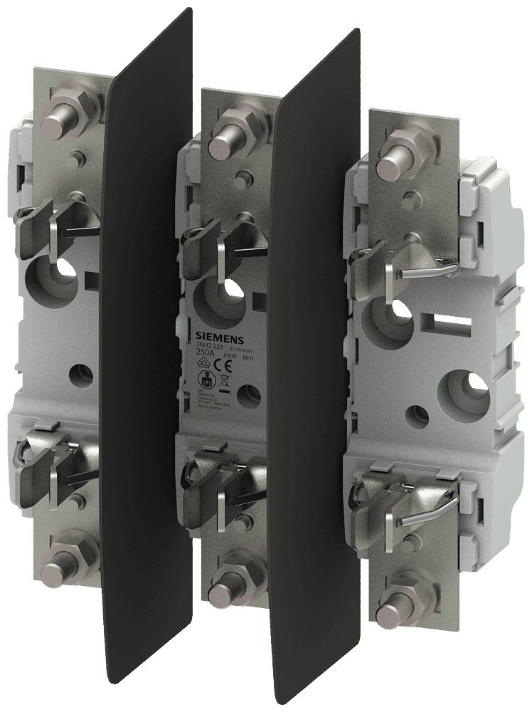 HRC fuse base plastic Sz. 1 3-pole 250A 690V flat terminal by Siemens