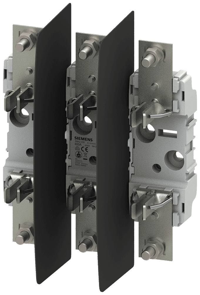 HRC fuse base plastic Sz. 2 3-pole 400A 690V flat terminal by Siemens