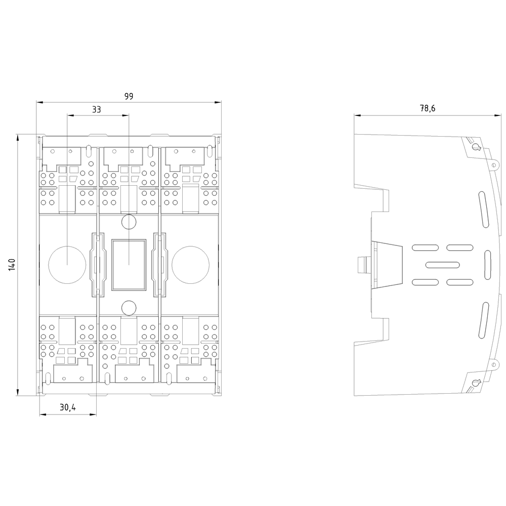 HRC Terminal cover for 3pole plastic HRC fuse base Sz. 00 plastic - Image 2