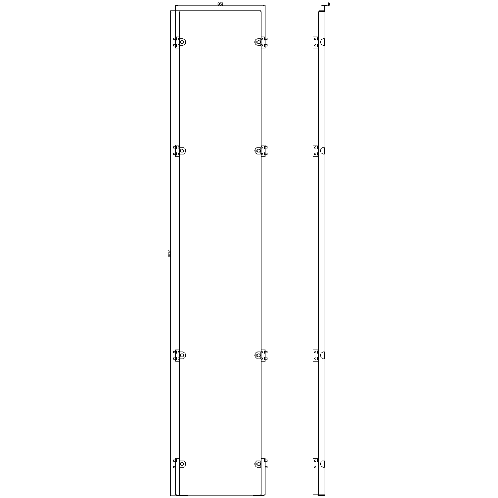 Mounting plate H: 1900 mm W: 400 mm - Image 2