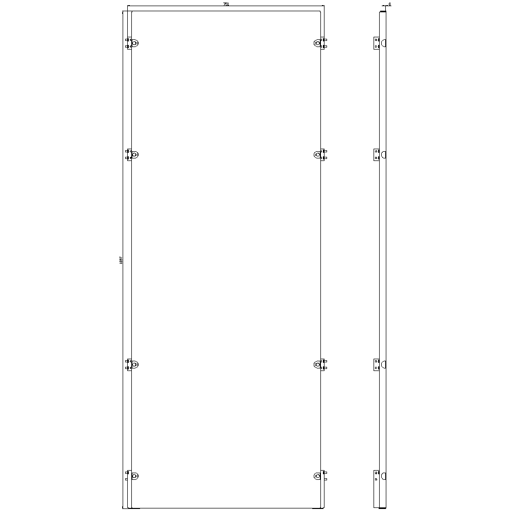 Mounting plate H: 1900 mm W: 800 mm - Image 2