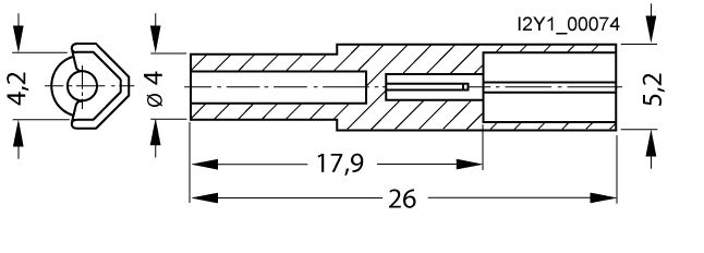 Handle coupler for residual current miniature circuit breaker D=70 mm for mounting additional components (1 set=5 units in poly bag) - Image 2