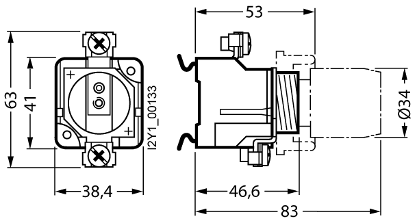 DIAZED base DII 25 A 500 V AC DC 500 V AC DC - Image 2