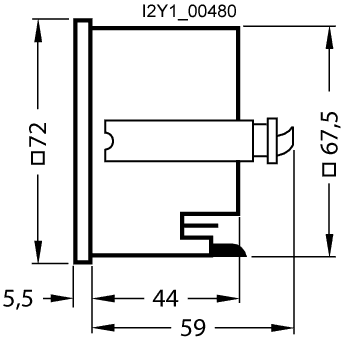 time counter 72 x 72 mm 230 V AC 50 Hz without terminal cover - Image 2