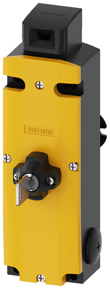 safety position switch with guard lock locking force 2600 N 5 approach directions spring-locked escape release from the rear and auxiliary release with lock on the front magnet voltage 24 V DC monitoring actuator 2 NC/1 NO monitoring magnet 2 NC/1 NO supplied without actuator by Siemens