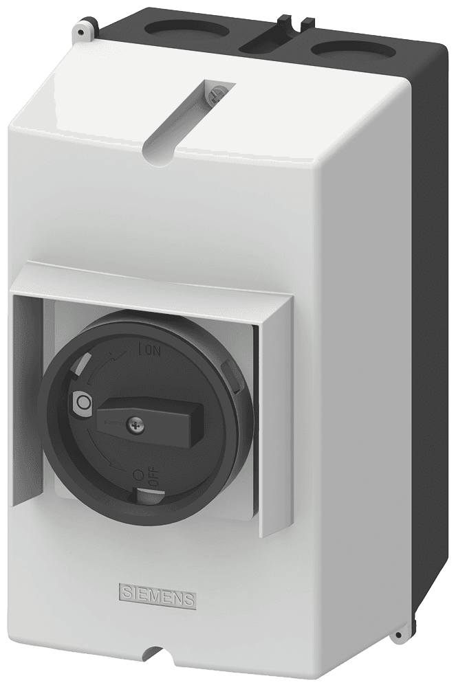 Cast aluminum surface mounting enclosure Degree of protection IP65 72 mm installation width with PE terminal for circuit breaker Size S0 by Siemens