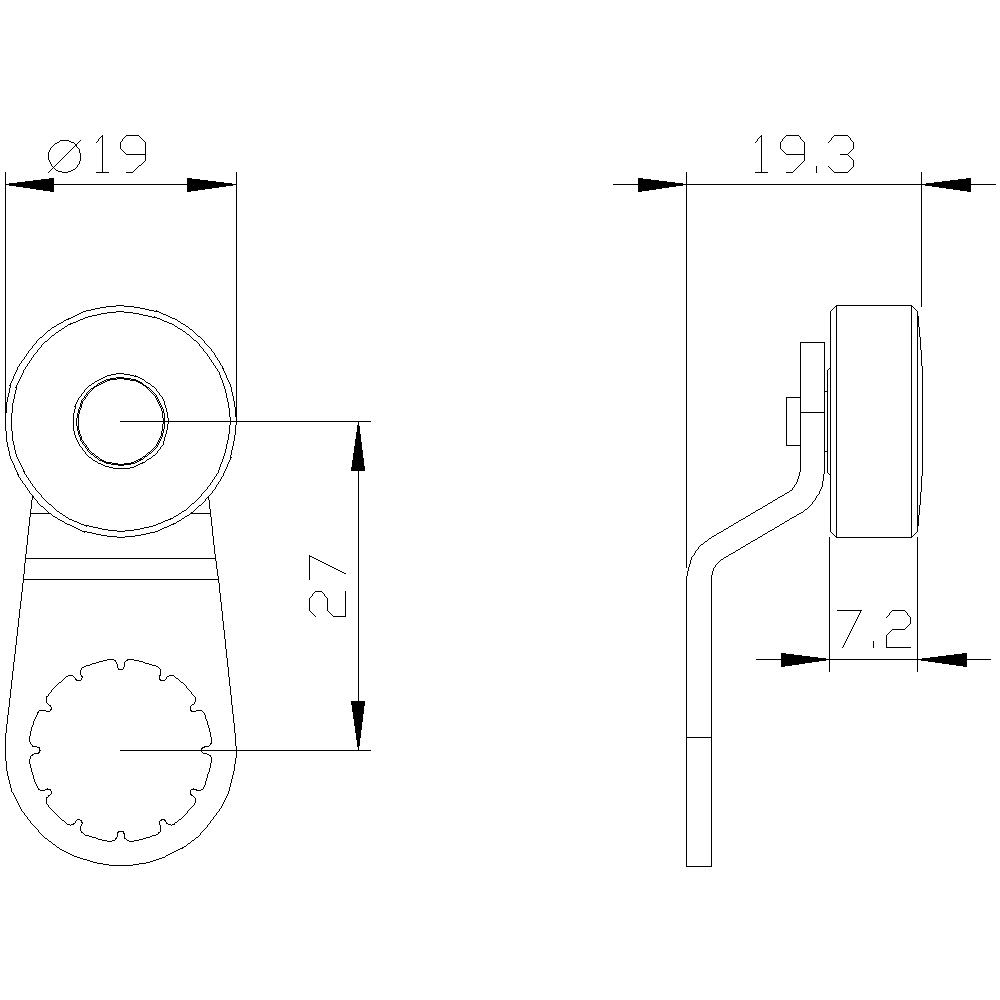 twist lever for position switch 3SE51 Metal lever Form A 27 mm long - Image 2