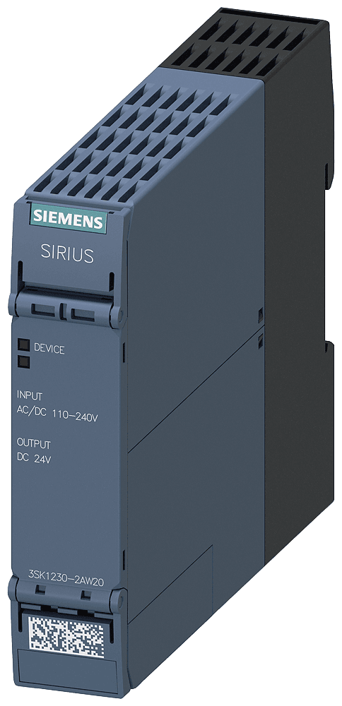 SIRIUS safety relay Power supply for 3SK1 Advanced series Us = 110-240 V AC/DC Spring-type terminal (push-in) by Siemens