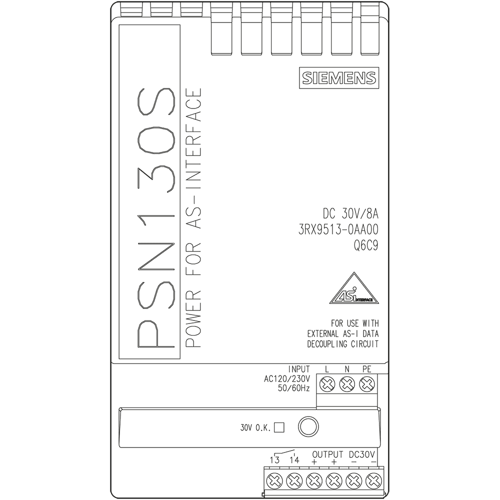 PSN130S 8 A 120 V/230 V AC IP20 Power supply unit 30 V - Image 2