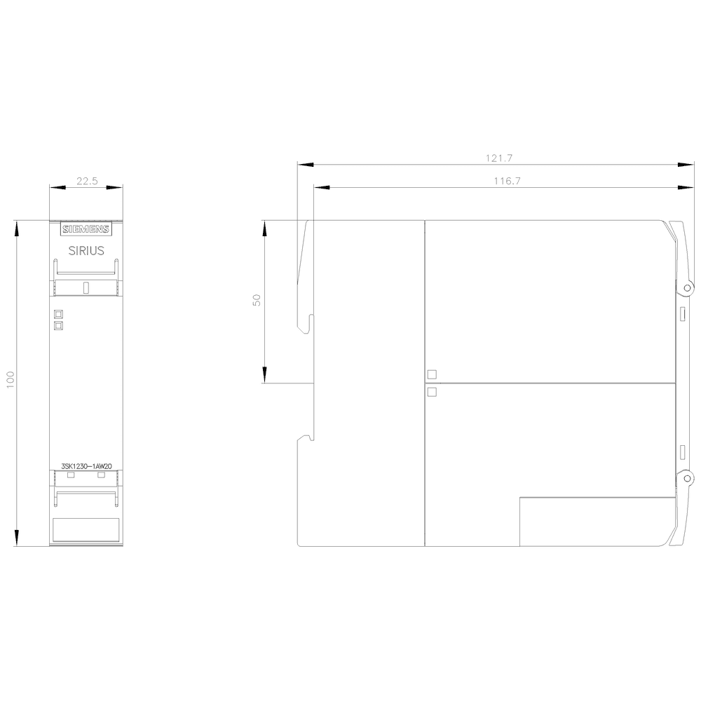 SIRIUS safety relay Power supply for 3SK1 Advanced series Us = 110-240 V AC/DC screw terminal - Image 3