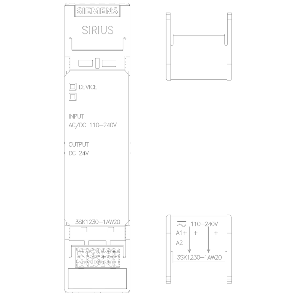 SIRIUS safety relay Power supply for 3SK1 Advanced series Us = 110-240 V AC/DC screw terminal - Image 2