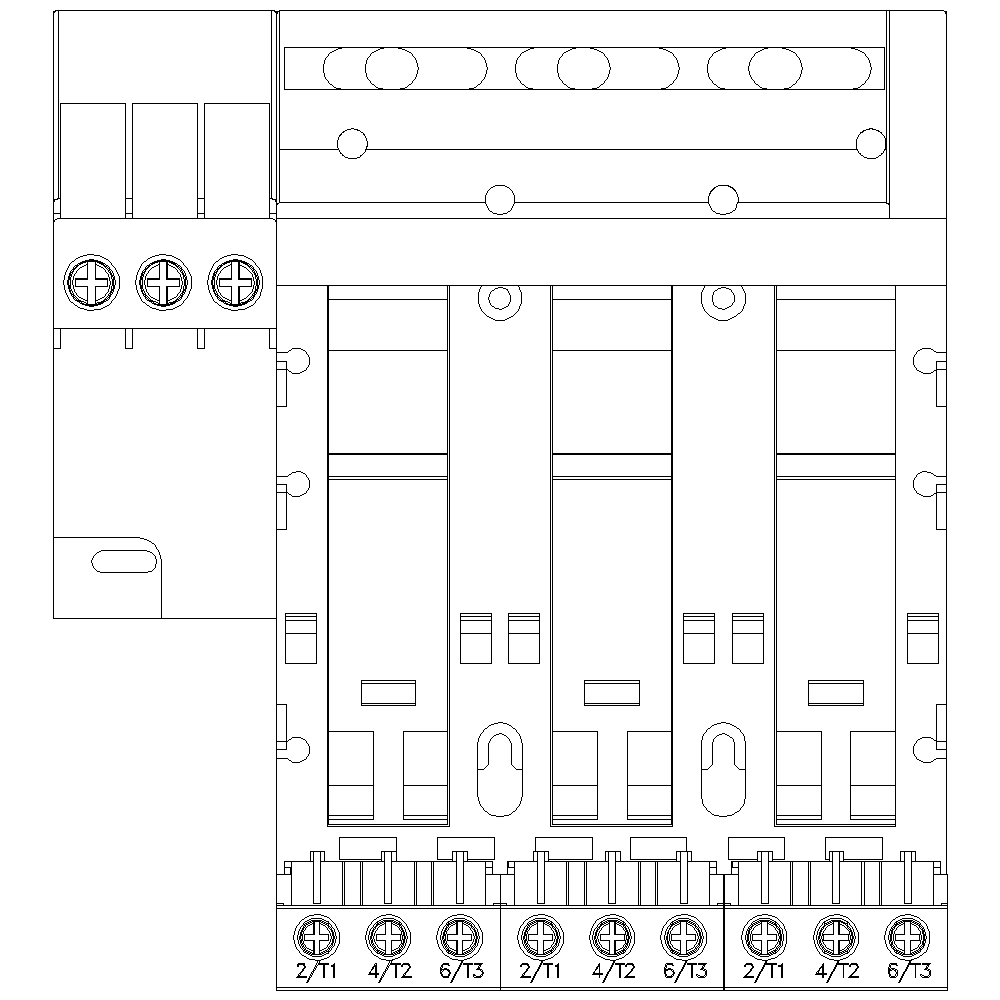 Infeed left Connection main circuit: screw terminal 3 slots for compact load feeders Connection terminal maximum 25 mm2 / 35 mm2 - Image 2