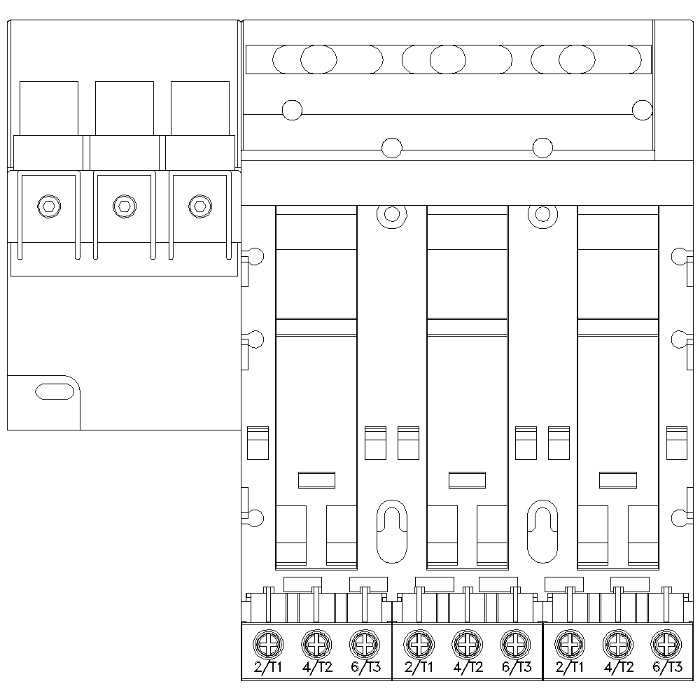 Infeed left Connection main circuit: screw terminal 3 slots for compact load feeders Connection terminal maximum 50 mm2 / 70 mm2 - Image 2