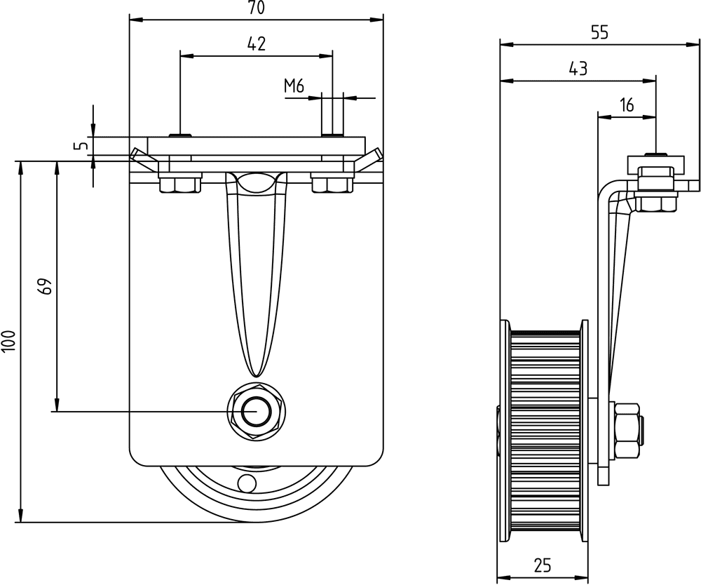 SIDOOR deflector unit Deflector unit with guide pulley - Image 2