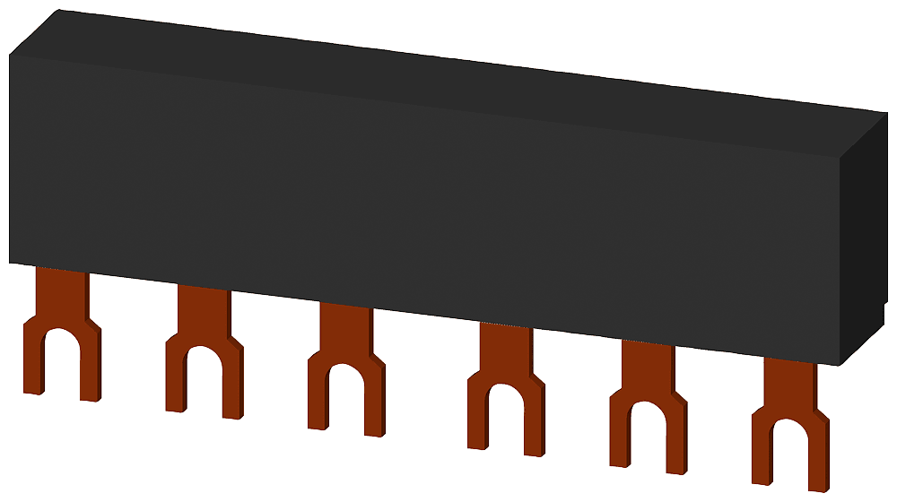 3-phase busbars modular spacing 45 mm for 2 breakers fork shape connections by Siemens