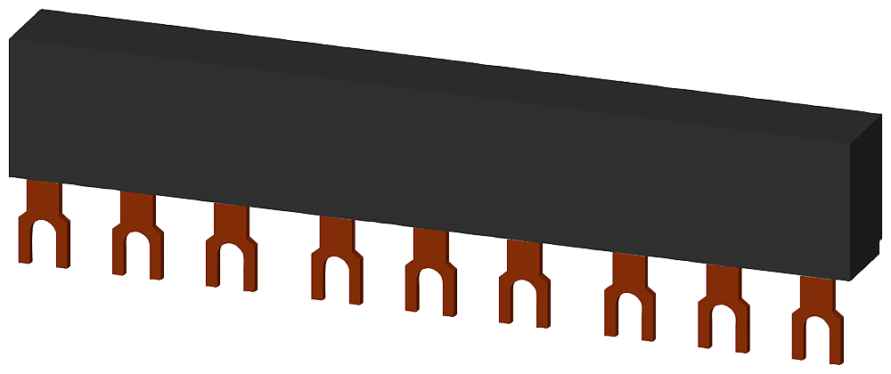 3-phase busbars modular spacing 45 mm for 3 breakers fork shape connections by Siemens