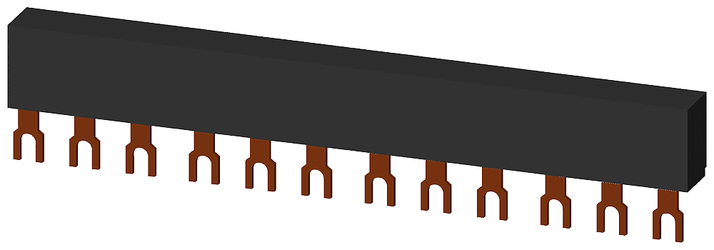 3-phase busbars modular spacing 45 mm for 4 breakers fork shape connections by Siemens