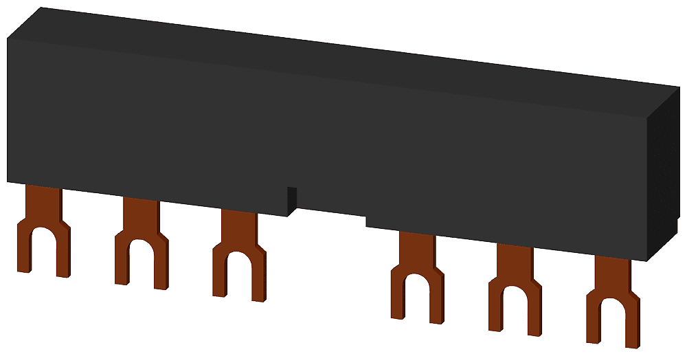3-phase busbars modular spacing 55 mm for 2 breakers + accessories fork shape connections by Siemens