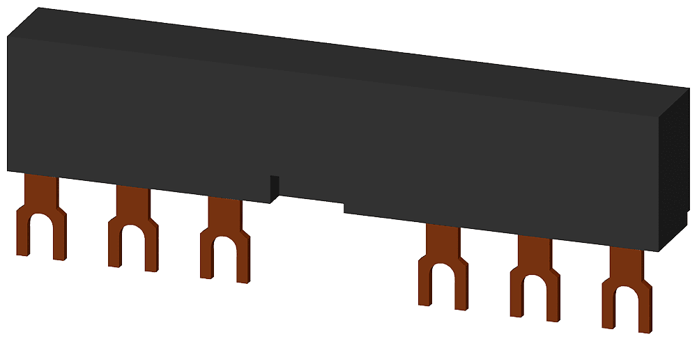 3-phase busbars modular spacing 63 mm for 2 breakers + accessories fork shape connections by Siemens