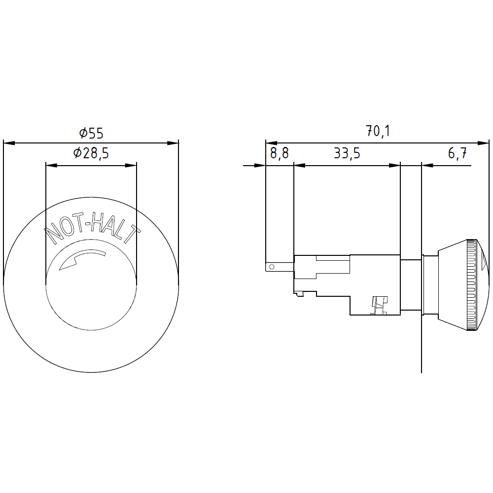 Emergency stop mushroom pushbutton - Image 2