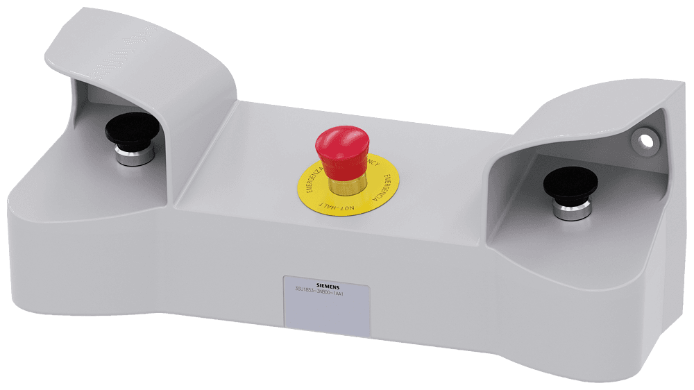two-hand operation console for command devices by Siemens