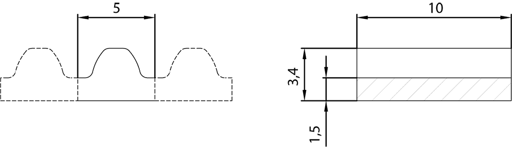 SIDOOR toothed belt Single-toothed STD Synchrodrive toothed belt - Image 2