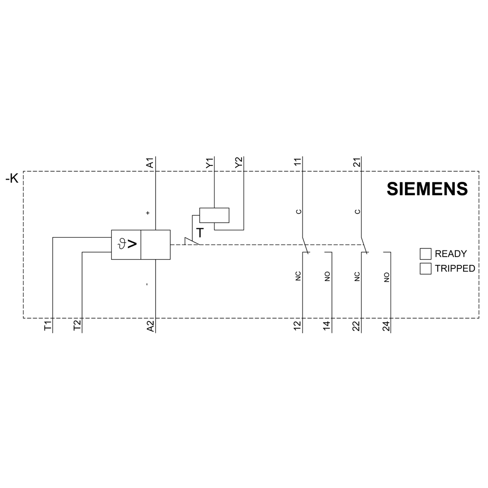 thermistor motor protection relay standard evaluation unit 22.5 mm enclosure screw terminal 2 changeover contacts bistable Us = 24 V-240 V AC/DC manual/auto/remote RESET 2 LEDs (ready/tripped) electrical isolation test/RESET button wire-break monitoring short-circuit monitoring non-volatile - Image 5