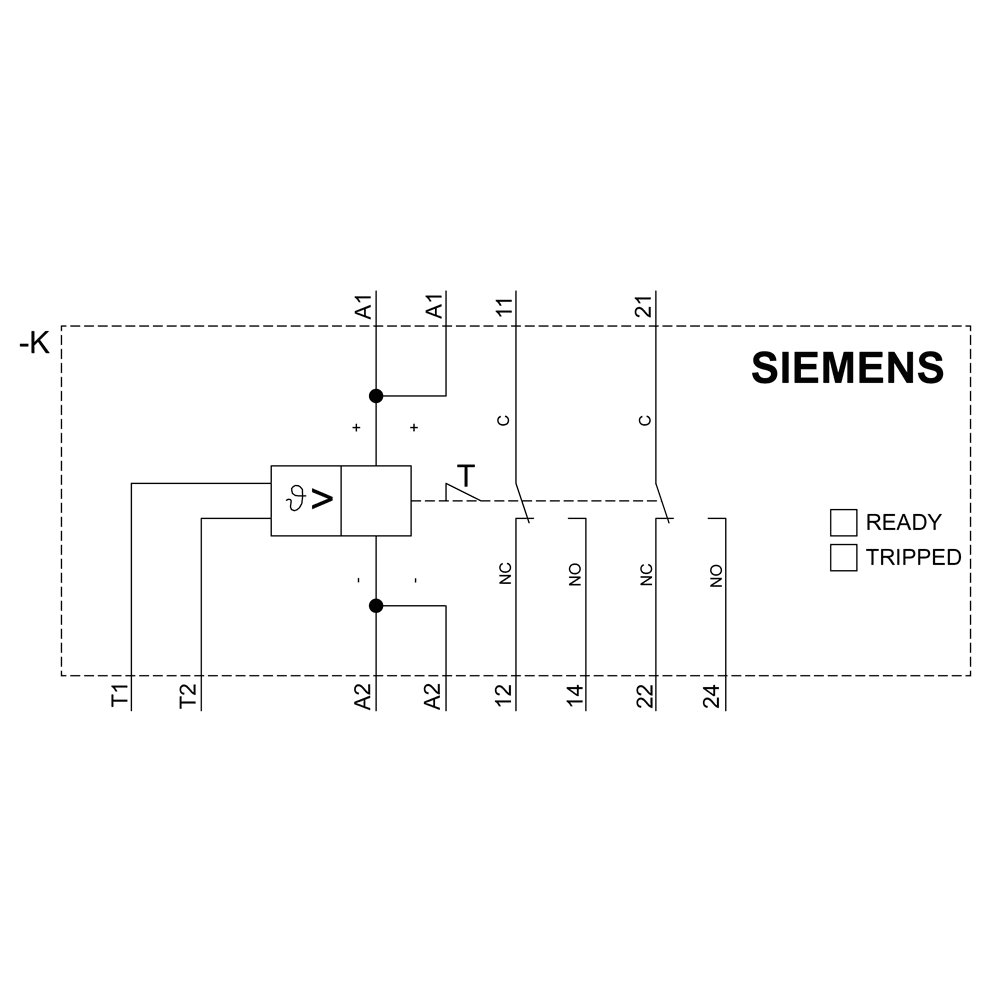thermistor motor protection relay standard evaluation unit 22.5 mm enclosure spring-loaded terminal 2 changeover contacts Us = 24 V AC/DC manual/remote RESET with ATEX approval 2 LEDs (ready/tripped) electrical isolation test/RESET button wire-break monitoring short-circuit monitoring - Image 5