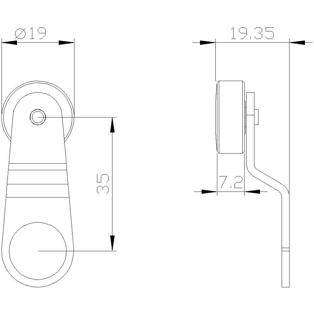 twist lever for position switch 3SE51 Stainless steel lever 35 mm long - Image 2