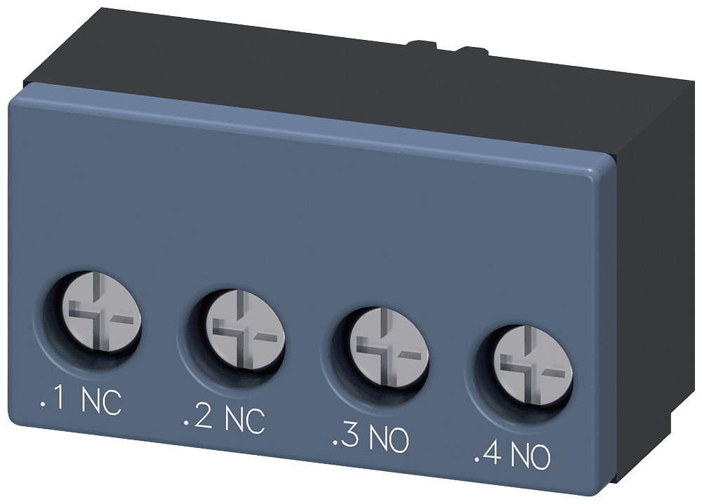 Auxiliary switch 1 NC contact 1 NO contact Connection control circuit: screw terminal by Siemens