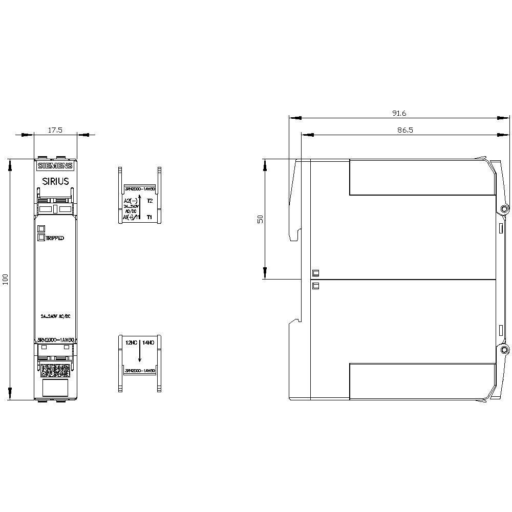 thermistor motor protection relay compact evaluation unit - Image 2
