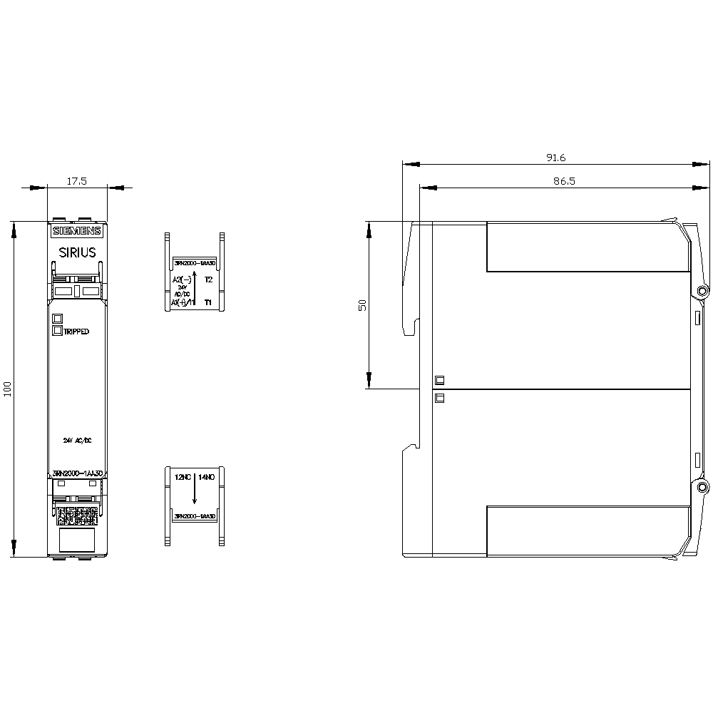 thermistor motor protection relay compact evaluation unit 17.5 mm enclosure - Image 2