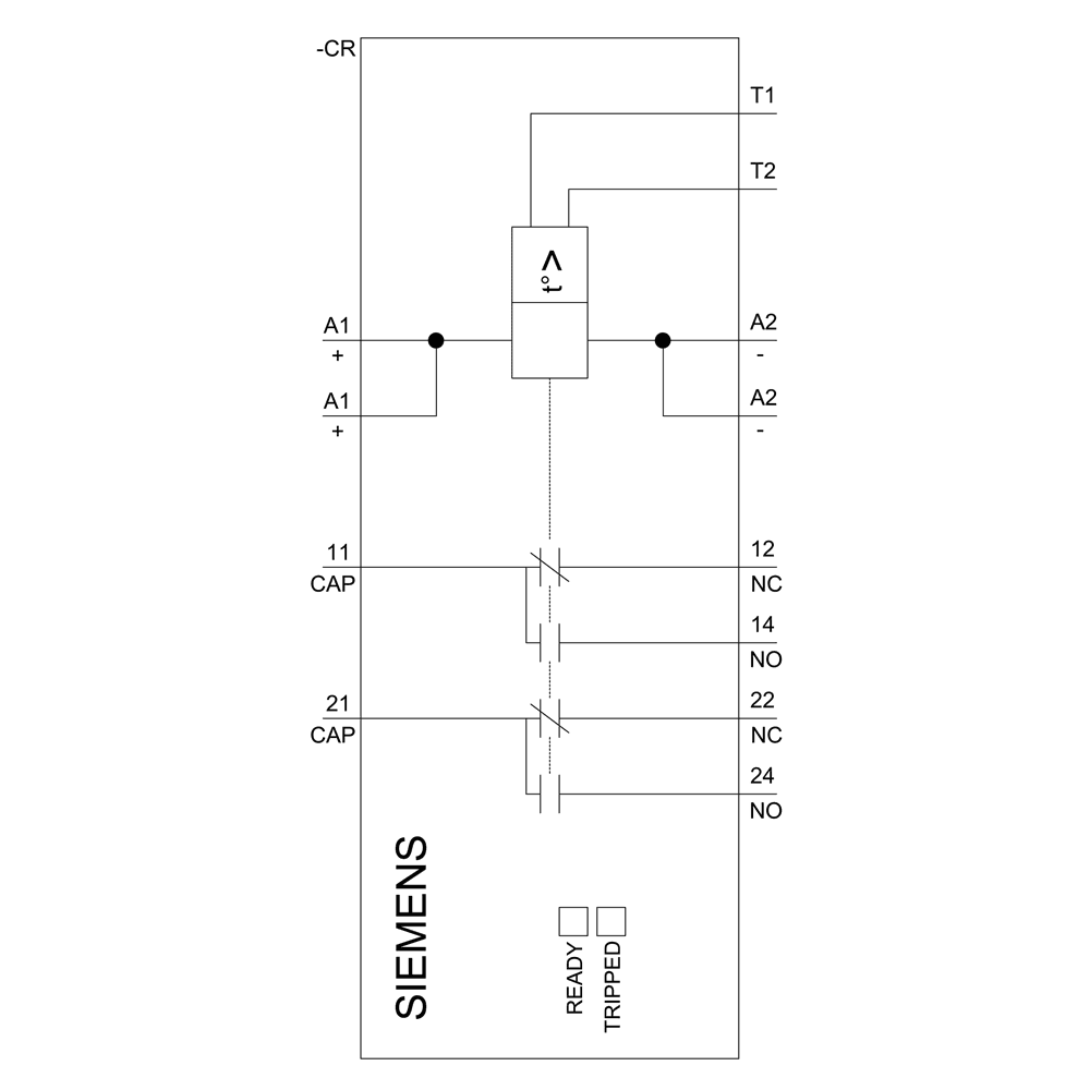 thermistor motor protection relay standard evaluation unit 22.5 mm enclosure screw terminal 2 changeover contacts Us = 24 V AC/DC Auto RESET suitable for bimetallic switch 2 LEDs (ready/tripped) electrical isolation - Image 4