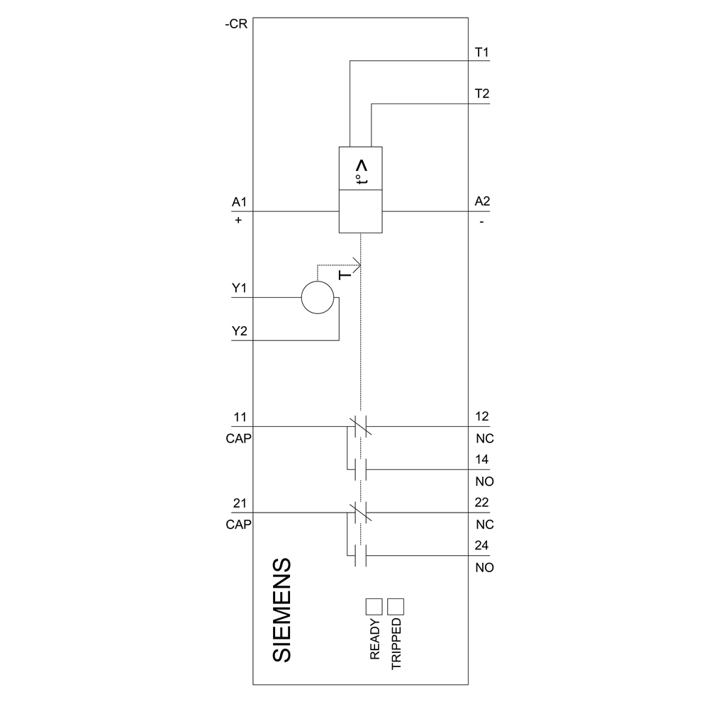 thermistor motor protection relay standard evaluation unit 22.5 mm enclosure screw terminal 2 changeover contacts bistable Us = 24 V-240 V AC/DC manual/auto/remote RESET 2 LEDs (ready/tripped) electrical isolation test/RESET button wire-break monitoring short-circuit monitoring non-volatile - Image 4